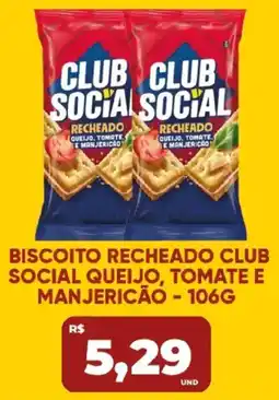 Tatico Biscoito recheado club social queijo, tomate e manjericão oferta