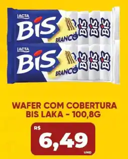 Tatico Wafers com cobertura bis laka branco oferta
