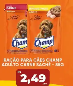 Tatico Ração para cães champ adulto carne sachê oferta