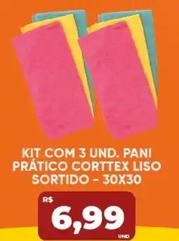 Tatico kit com 3 und. pani prático corttex liso sortido oferta