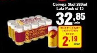 Rossi Supermercado Cerveja Skol 269ml lata pack c/15 oferta