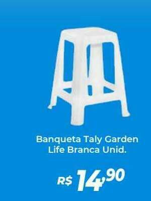 Atakarejo Banqueta Taly Garden Life Branca oferta