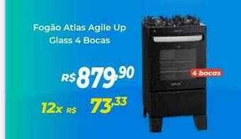 Fogão Atlas Agile Up Glass 4 Bocas