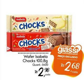 Giassi Supermercados Wafer Isabela Chocks oferta