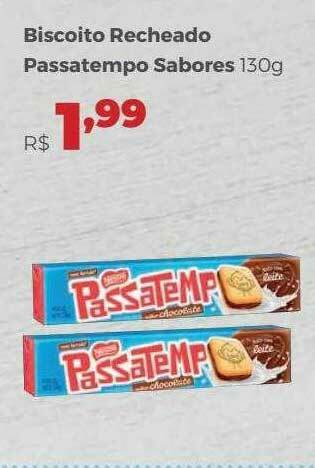 Villarreal Supermercados Biscoito Recheado Passatempo Sabores oferta