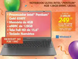 Lojas Cem Notebook ultra intel pentium 4gb 128gb emmc ub365 oferta
