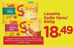 Confiança Supermercados Lasanha Sadia tipos oferta
