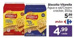 Carrefour Biscoito vitarella água e sal/cream cracker oferta