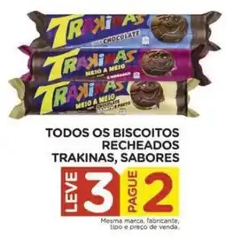 Carrefour Todos os biscoitos recheados trakinas, sabores oferta