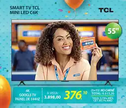 Lojas Cem Smart tv tcl mini led c6k oferta
