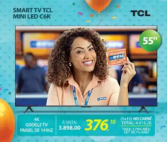 Lojas Cem Smart tv tcl mini led c6k oferta