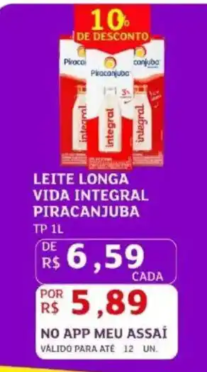 Assaí Atacadista Leite longa vida integral piracanjuba oferta