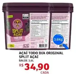 Assaí Atacadista Açaí todo dia original split açaí oferta