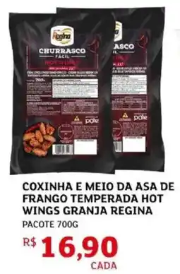 Assaí Atacadista Coxinha e meio da asa de frango temperada hot wings granja regina oferta