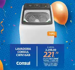 Lojas Cem Lavadora consul CWN16AB oferta