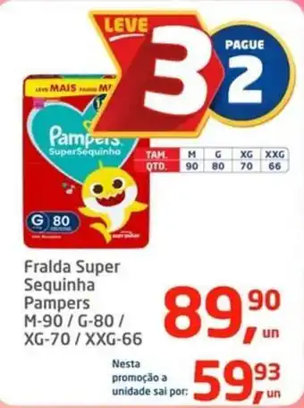 Pampers - fralda super sequinha