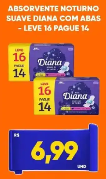 Tatico absorvente noturno suave diana com abas oferta