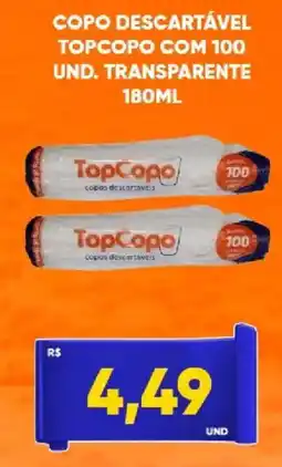 Tatico copo descartável topcopo transparente oferta
