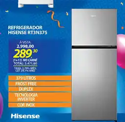 Lojas Cem Refrigerador hisense rt3n375 oferta