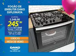 Lojas Cem Fogão de embutir dako diplomata oferta