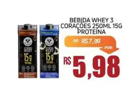 Economart Atacadista Bebida whey 3 corações oferta