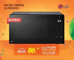 Lojas Cem Micro-ondas lg ms3033 oferta