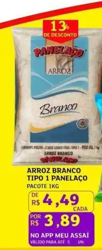 Assaí Atacadista Arroz branco tipo 1 panelaço oferta