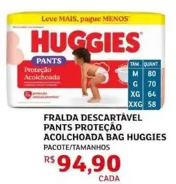 Assaí Atacadista Fralda descartável pants proteção acolchoada bag huggies oferta