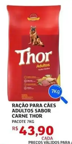 Assaí Atacadista Ração para cães adultos sabor carne thor oferta