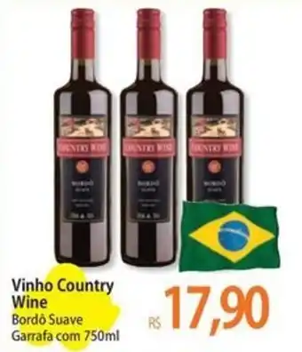 Atacadão Vinho Country Wine Bordô Suave oferta