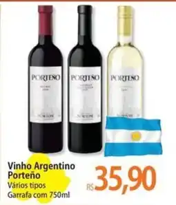 Atacadão Vinho Argentino Porteño Vários tipos oferta