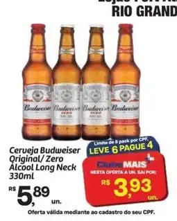 Fort Atacadista Cerveja Budweiser Original/ Zero Alcool Long Neck oferta