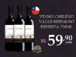 Bahamas Supermercados Vinho chileno valle hermoso reserva oferta