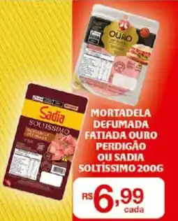 Bahamas Supermercados mortadela defumada fatiada ouro perdigão ou sadia soltíssimo oferta
