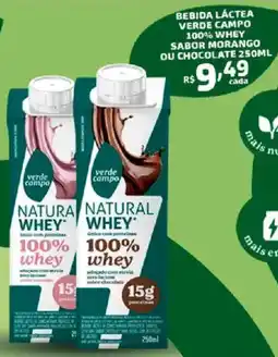 Bahamas Supermercados Bebida láctea verde campo 100% whey sabor morango ou chocolate oferta
