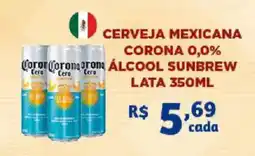 Bahamas Supermercados Cerveja mexicana corona 0,0% álcool sunbrew oferta