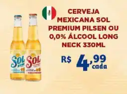 Bahamas Supermercados Cerveja mexicana sol premium pilsen ou 0,0% álcool long neck oferta