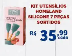 Bahamas Supermercados kit utensílios homeland silicone 7 peças sortidos oferta