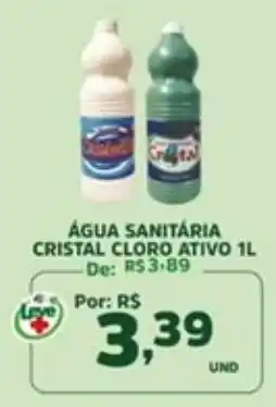 Araújo Supermercados Água sanitária cristal cloro ativo 1l oferta