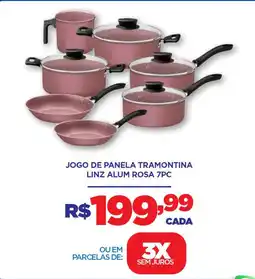 DB Supermercados Jogo de panela tramontina linz alum rosa oferta