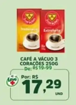 Araújo Supermercados Café a vácuo 3 corações oferta