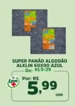 Araújo Supermercados super panão algodão alklin 60x90 azul oferta