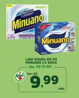 Araújo Supermercados Lava roupa em pó minuano cx 800g oferta