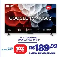 DB Supermercados Tv 50 semp smart google 50s62 4k uhd oferta