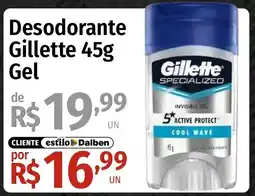 Supermercado Dalben Desodorante Gillette 45g Gel oferta