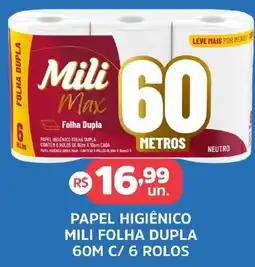Supermercados Correia papel higiênico mili folha dupla oferta