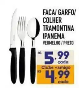Supermercados Avenida faca/ garfo/ colher tramontina ipanema vermelho / preto oferta