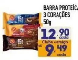 Supermercados Avenida barra proteica 3 corações oferta