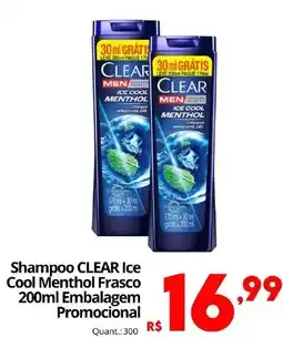 Althoff Supermercados Shampoo clear ice cool menthol frasco oferta