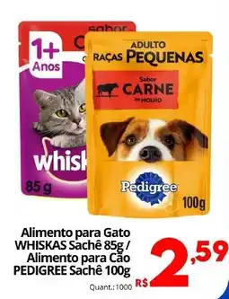 Althoff Supermercados Alimento para Gato Whiskas Sachê / Alimento para Cão Pedigree Sachê oferta
